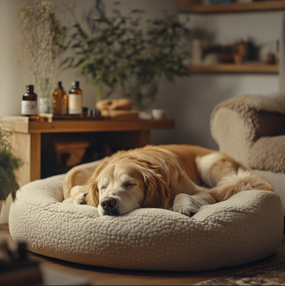 Représentation de l'huile de chanvre Thilife, un produit apaisant naturel pour chiens et chats